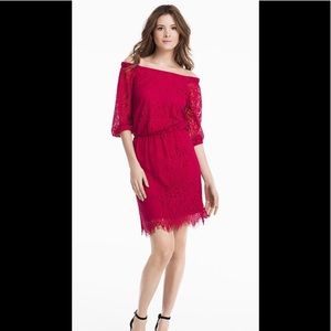 NWT - PETITE OFF SHOULDER LACE BOHO DRESS - WHBM